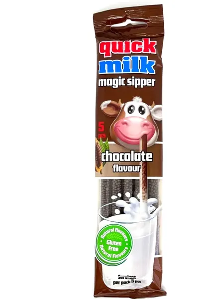 Quick Milk Çikolata Aromalı Pipet Şekerleme 5li Paket